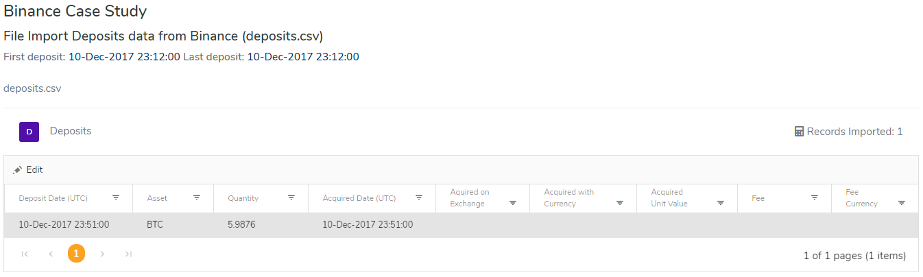 Crypto Tax Report Comparison 1 CHAINOMETRY Deposits
