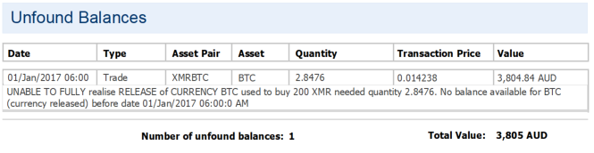 Crypto Tax Report Comparison 1 CHAINOMETRY Unfound Balances on Reports