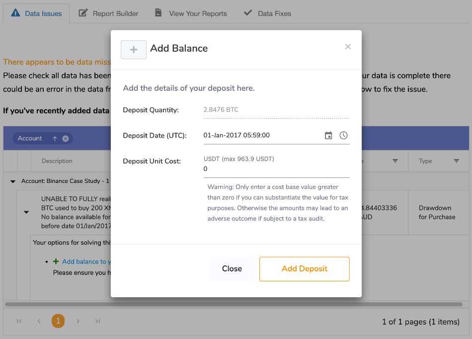 Correcting Unfound Balances In CHAINOMETRY