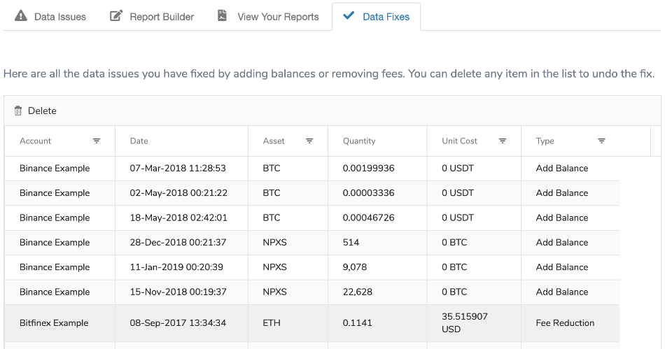 Unfound Balances Correction List